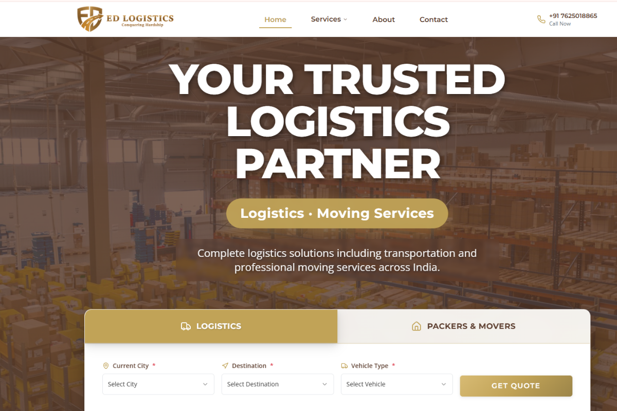 Eid Logistics website preview