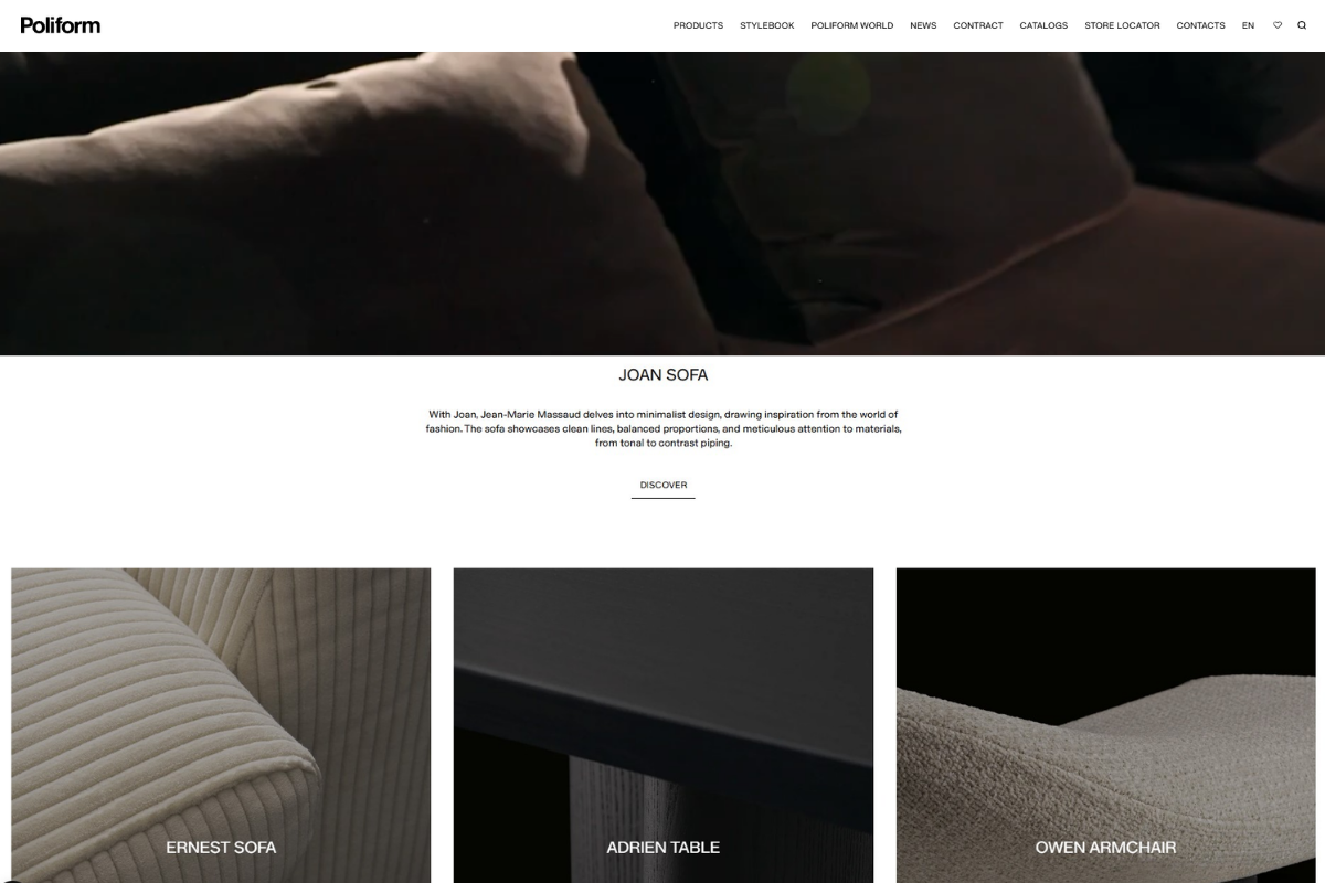 Poliform website preview